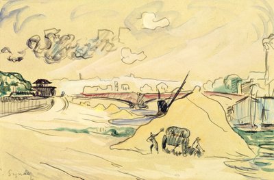 De zandhoop, Bercy, 1905 door Paul Signac